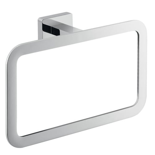 Square Wall Mounted Polished Chrome Towel Ring Gedy 4470-13