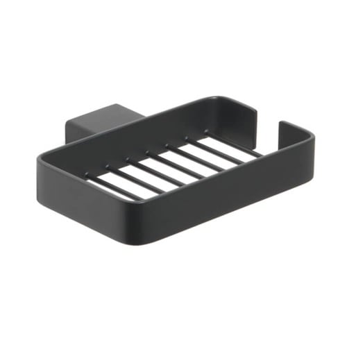 Wall Mounted Square Matte Black Wire Soap Holder