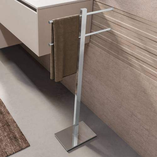 Towel Stand, Chrome With 2 Sliding Rails