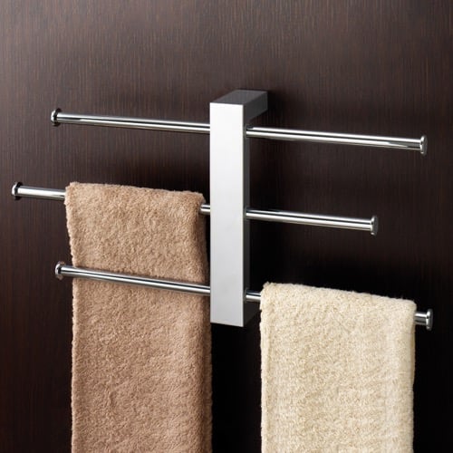 Polished Chrome Wall Mounted Towel Rack With 3 16 Inch Sliding Rails Gedy 7630-13