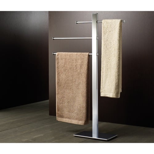 Towel Stand, Square, Chromed Brass