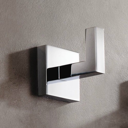 Bathroom Hook, Modern, Square, Wall Mounted, Chrome Gedy A026-13