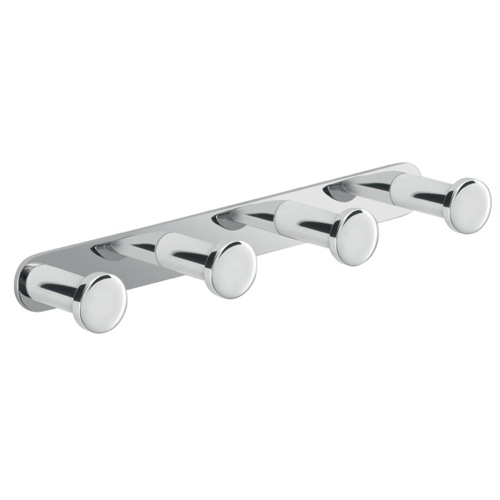 Quadruple Bathroom Hook, Wall Mounted, Polished Chrome, Brass Gedy A228-13