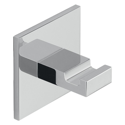Bathroom Hook, Adhesive, Mounted, Square, Polished Chrome, Aluminum Gedy D127