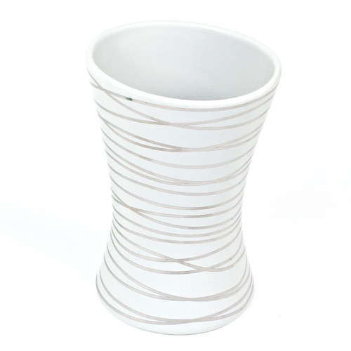 Grey and Silver Finish Ceramic Round Tumbler Gedy 3910-73