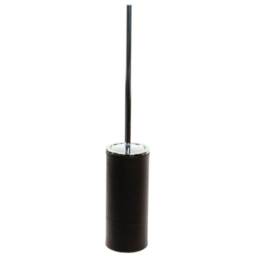 Toilet Brush Holder, Free Standing Made From Faux Leather in Wenge Finish Gedy AC33-19