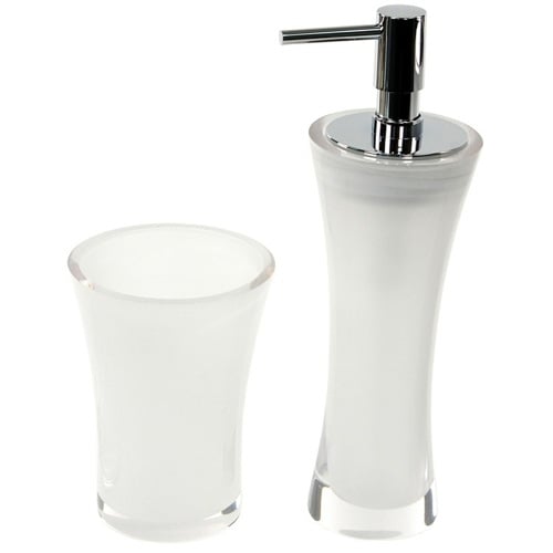 Transparent Soap Dispenser and Toothbrush Holder Accessory Set Gedy AU500-00