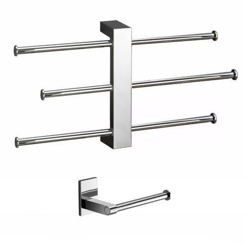 Adjustable Towel Rack And Toilet Roll Holder Set Gedy BR524