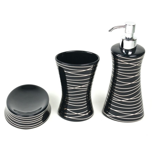 Diva Anthracite Silver Finish Decorative Bathroom Accessory Set Gedy DV200-57