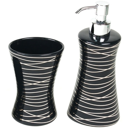 2 Piece Decorative Bathroom Accessory Set in Anthracite Gedy DV500-57