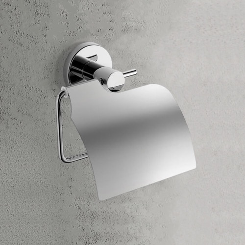Chrome Toilet Paper Holder With Cover Gedy FE25-13