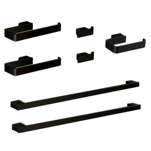 His and Hers 7 Piece Black Hardware Set Gedy LG1200-M4