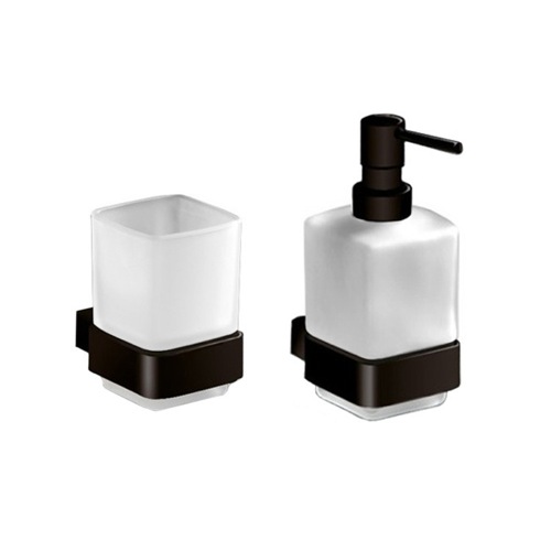 Wall Mounted Soap Dispenser And Toothbrush Tumbler Set Gedy LG1581-M4