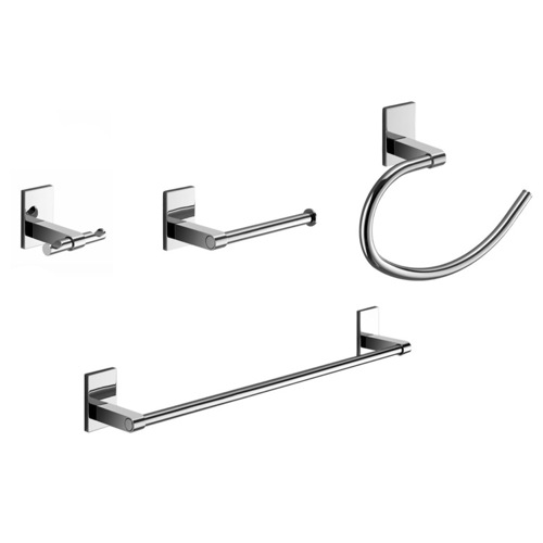Chrome 4 Piece Accessory Hardware Set Gedy MNE1800-13