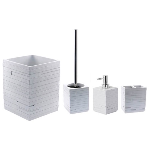 Quadrotto White 4-Piece Bathroom Accessory Set Gedy QU900-02