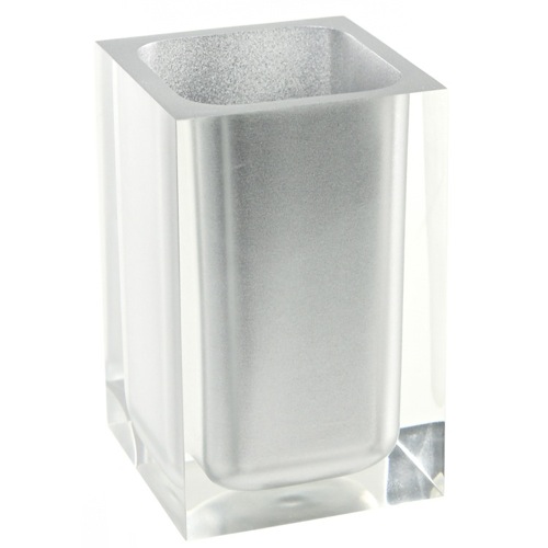 Square Silver Finish Toothbrush Holder Gedy RA98-73