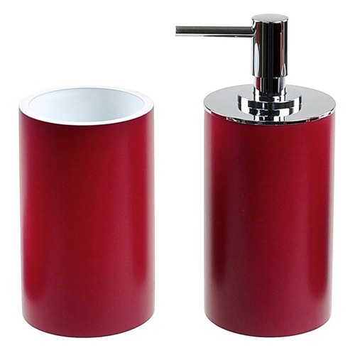 Ruby Red Fashionable 2 Piece Bathroom Accessory Set Gedy YU580-53