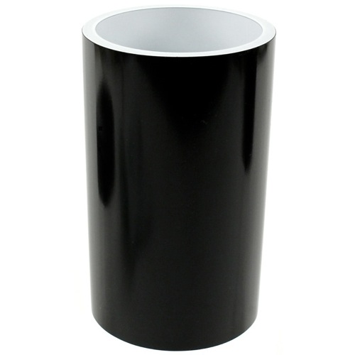 Black and Round Bathroom Tumbler in Resin Gedy YU98-14