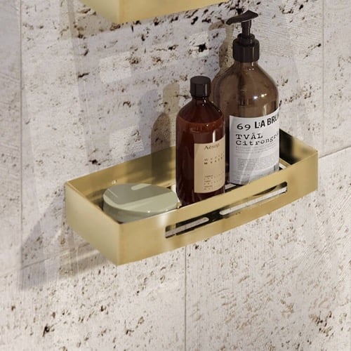 Wall Mounted Matte Gold Shower Basket Gedy 2417-88