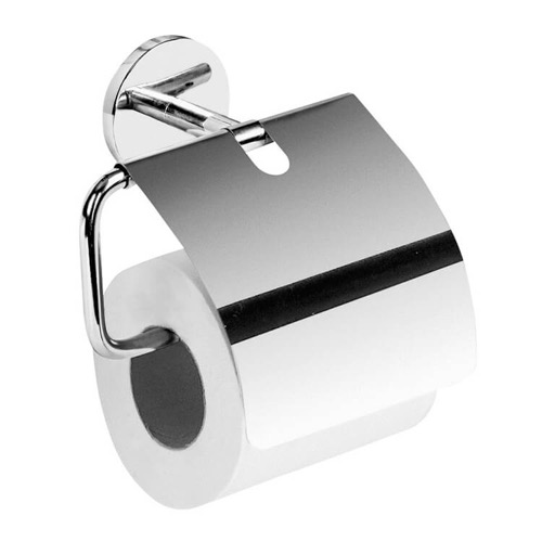 Polished Chrome Toilet Roll Holder With Cover Gedy 4225-13