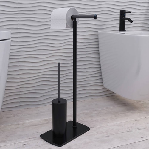 Matte Black Floor Standing Bathroom Butler Gedy 7332-14