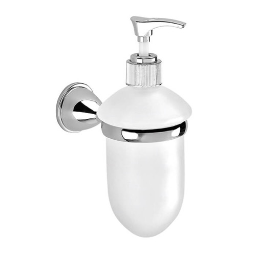 Soap Dispenser, Wall Mounted, Frosted Glass With Chrome Mounting Gedy GE80-13