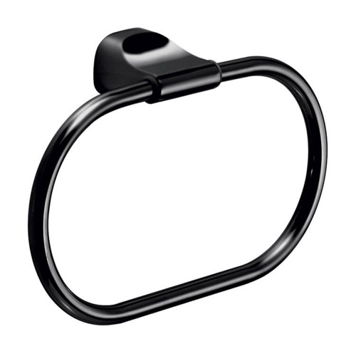 Modern Round Matte Black Towel Ring Gedy ST70-14