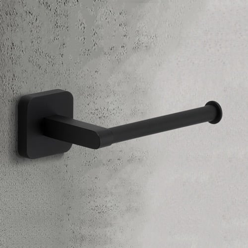 Matte Black Modern Toilet Paper Holder Gedy TO24-14