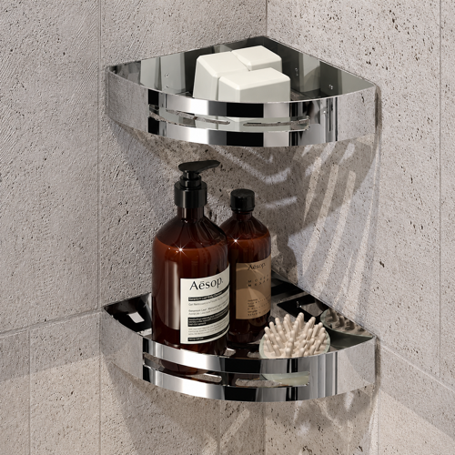 Set of Chrome Corner Shower Baskets Gedy 2479B-13