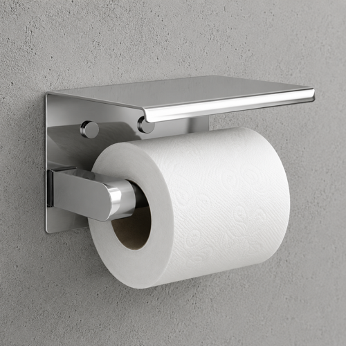 Modern Chrome Toilet Paper Holder With Shelf Gedy 2839-13