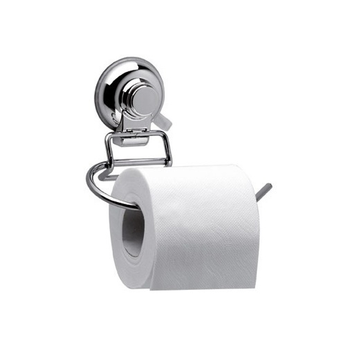 Toilet Paper Holder With Suction Cup Mounting and Chrome Finish Gedy HO24