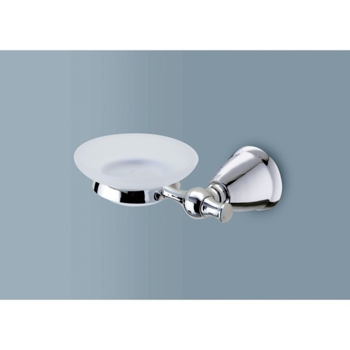Frosted Glass Soap Dish with Polished Chrome Wall Mount Gedy LI11-13