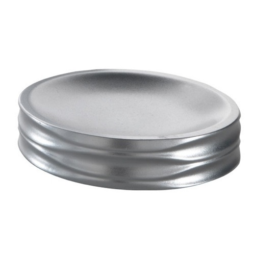 Round Thermoplastic Resin Soap Dish in Silver Finish Gedy OR11-38