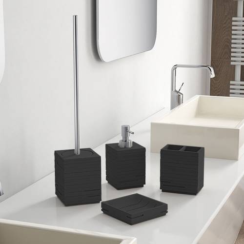 Quadrotto Black Bathroom Accessory Set Gedy QU100-14