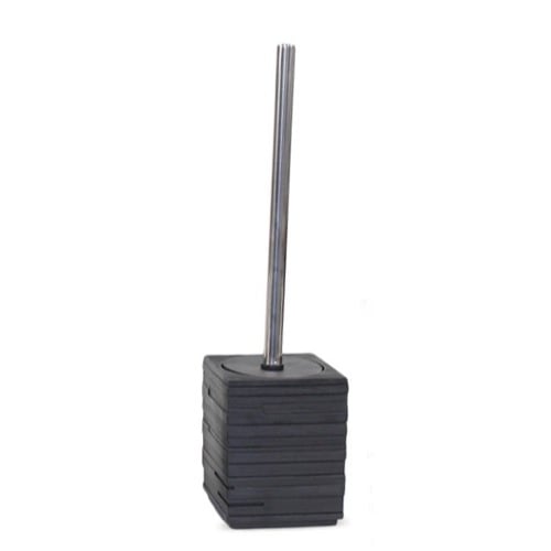 Toilet Brush Holder, Square, Black with Chrome Handle Gedy QU33-14