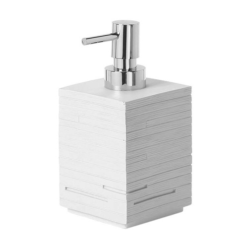 Soap Dispenser, Square, White, Made From Thermoplastic Resin Gedy QU81-02