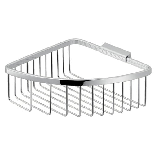 Modern Chromed Stainless Steel Wire Corner Shower Basket Gedy S080-13