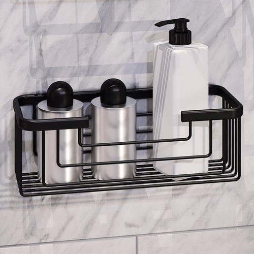 Matte Black Shower Basket Gedy 2419-14