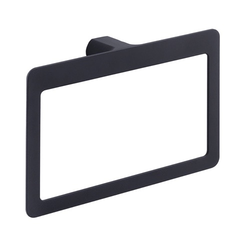 Modern Square Matte Black Towel Ring