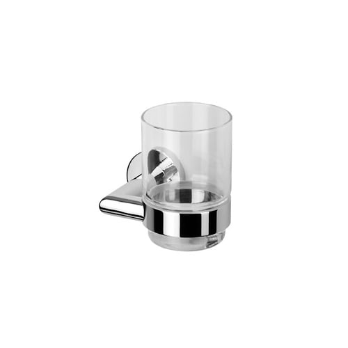 Wall Mounted Glass Tumbler with Chrome Holder Geesa 6502-02
