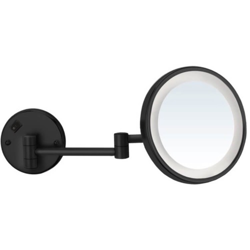 Black Wall Mounted Lighted 7x Makeup Mirror Black Wall Mounted Lighted 7x Makeup Mirror Nameeks AR7703-BLK-7x
