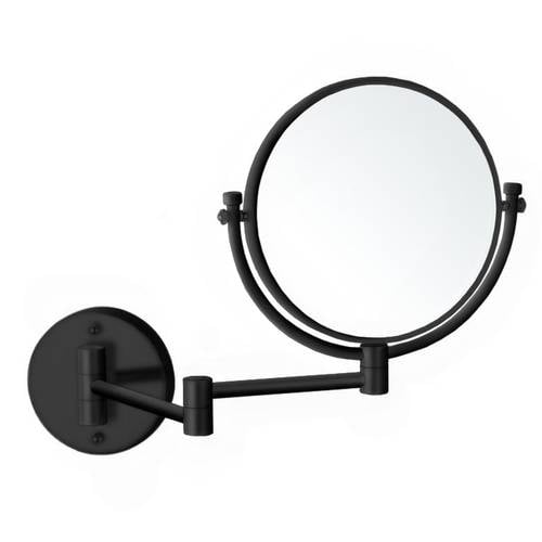 Black Makeup Mirror, Wall Mounted, 5x