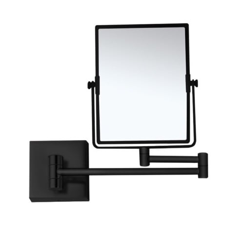 Black Makeup Mirror, Wall Mounted, 5x