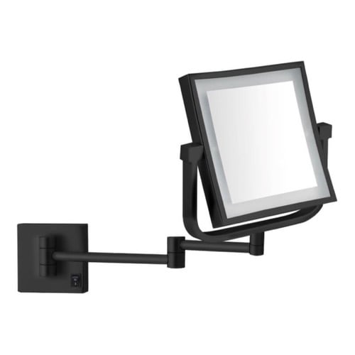 Black Makeup Mirror, Wall Mounted, Lighted, 5x Nameeks AR7730-BLK-5x