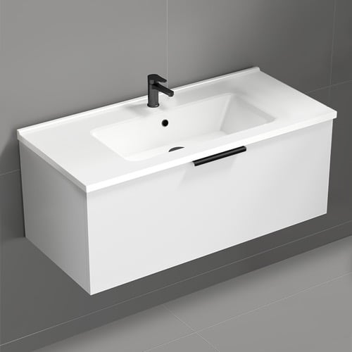 Wall Mounted Bathroom Vanity, Modern, 40 Inch Nameeks BODRUM18