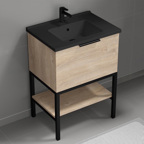 Bathroom Vanity - Modern, 26 Inch, Brown Oak, Free Standing Nameeks BODRUM59