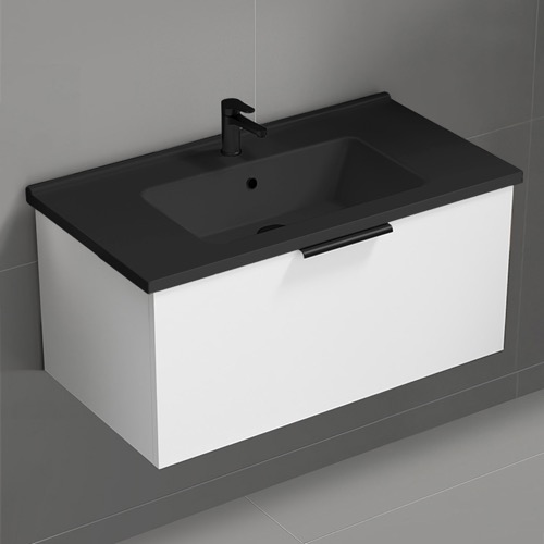 Wall Mounted Bathroom Vanity, 34 Inch Nameeks BODRUM74