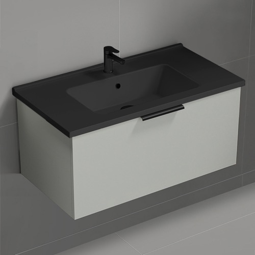 Wall Mounted Bathroom Vanity, 34 Inch Nameeks BODRUM76