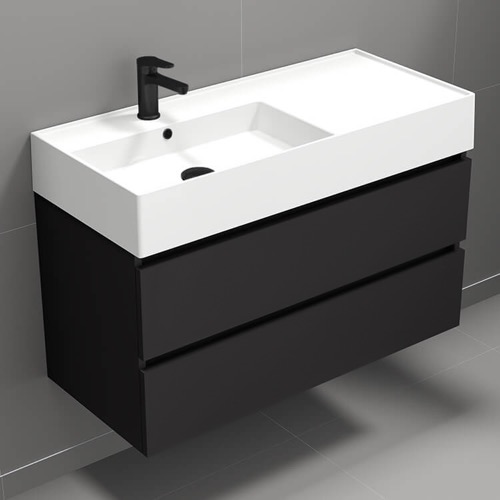 40 Inch Bathroom Vanity, Floating, Black Nameeks BLOCK23