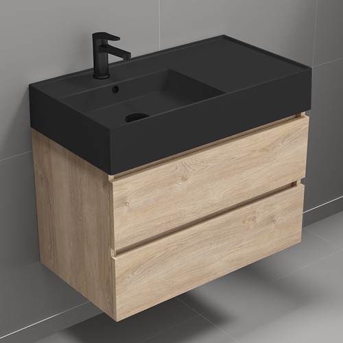 Wall Mounted Bathroom Vanity, Modern, 32 Inch Nameeks BLOCK25